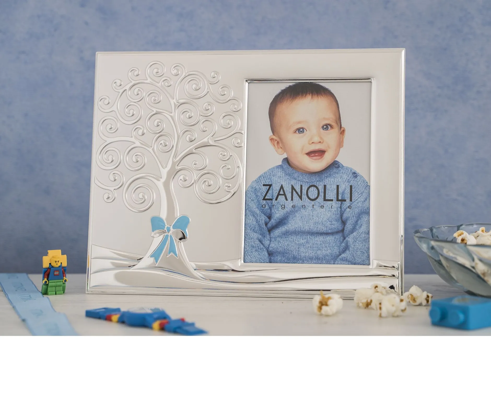 Cornice albero della vita argento pvd celeste Selezione zanolli