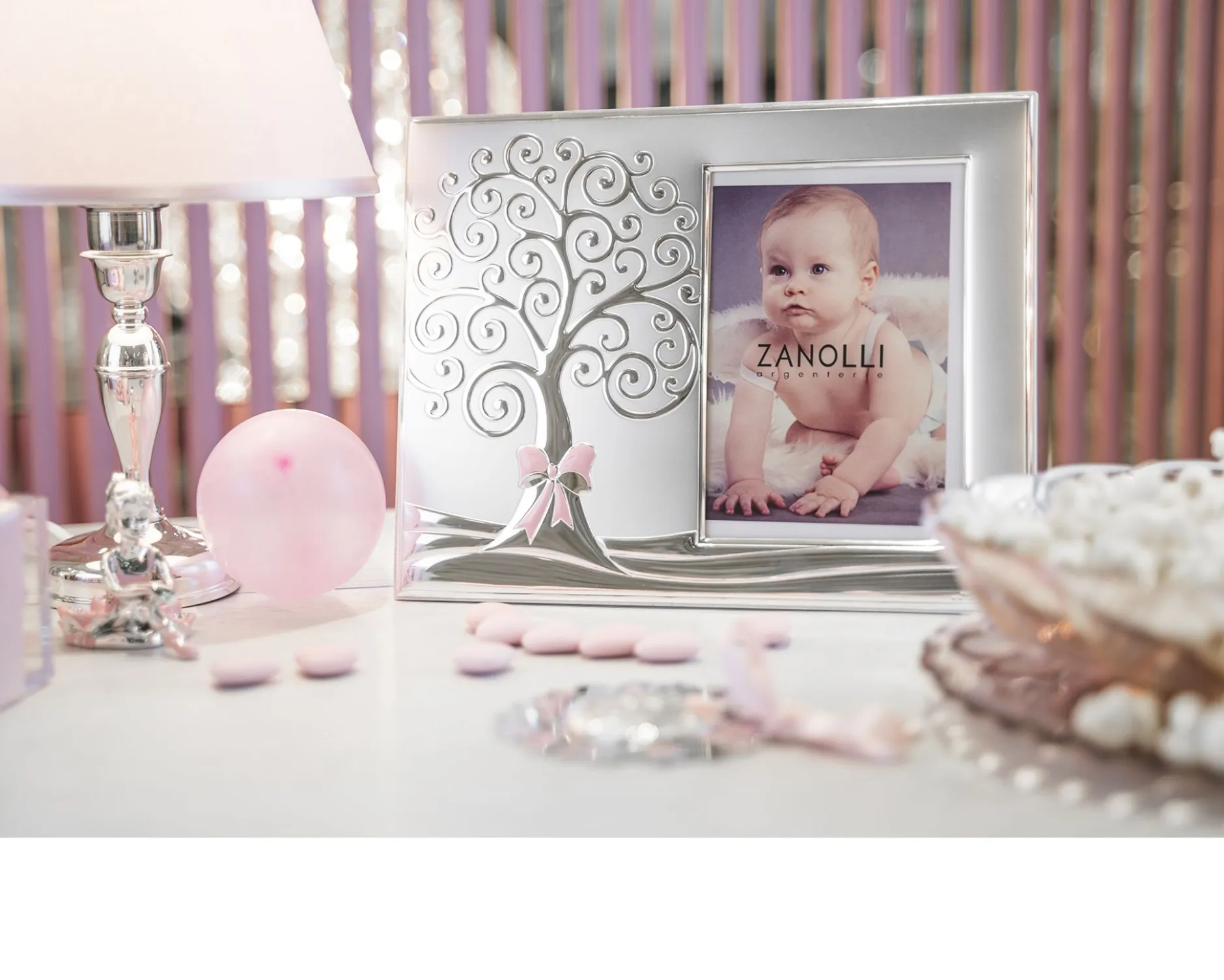 Cornice albero della vita argento pvd rosa Selezione zanolli