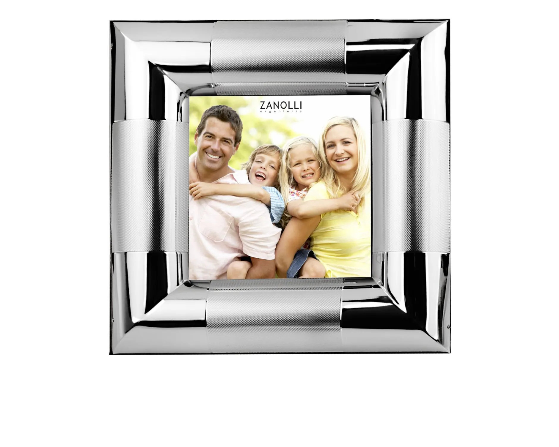 Cornice argento a fascia bombata con decorazione grana Selezione zanolli