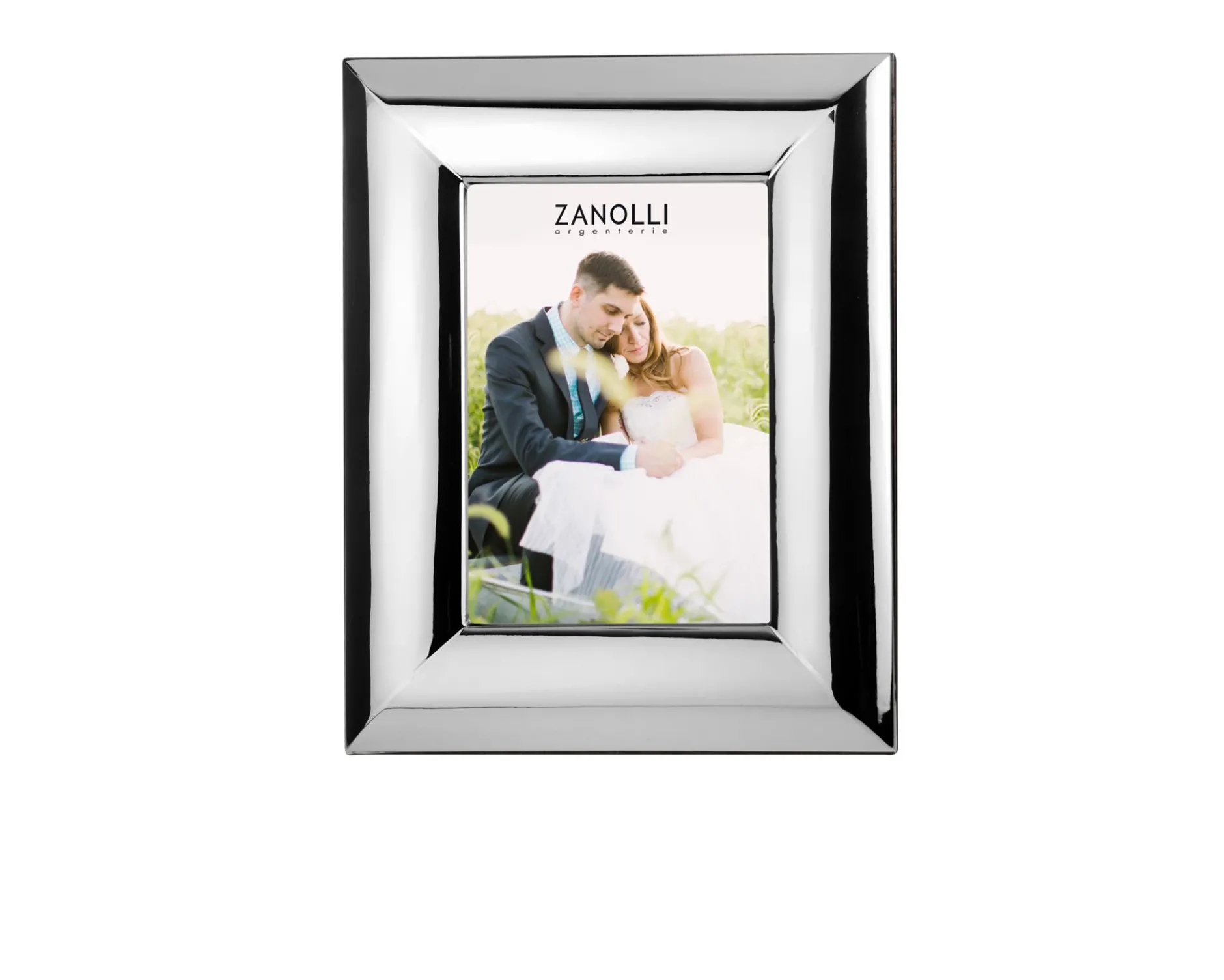 Cornice argento a fascia bombata lucida Selezione zanolli