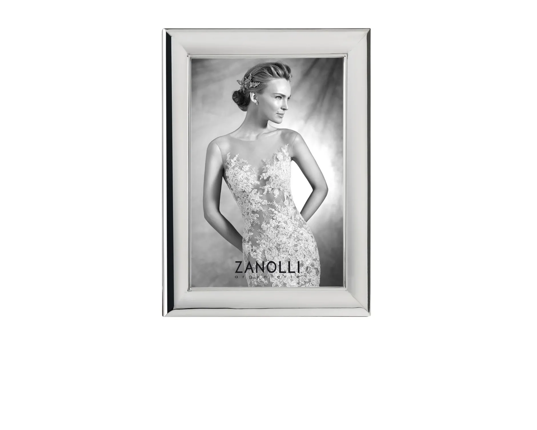 Cornice argento a fascia bombata lucida Selezione zanolli