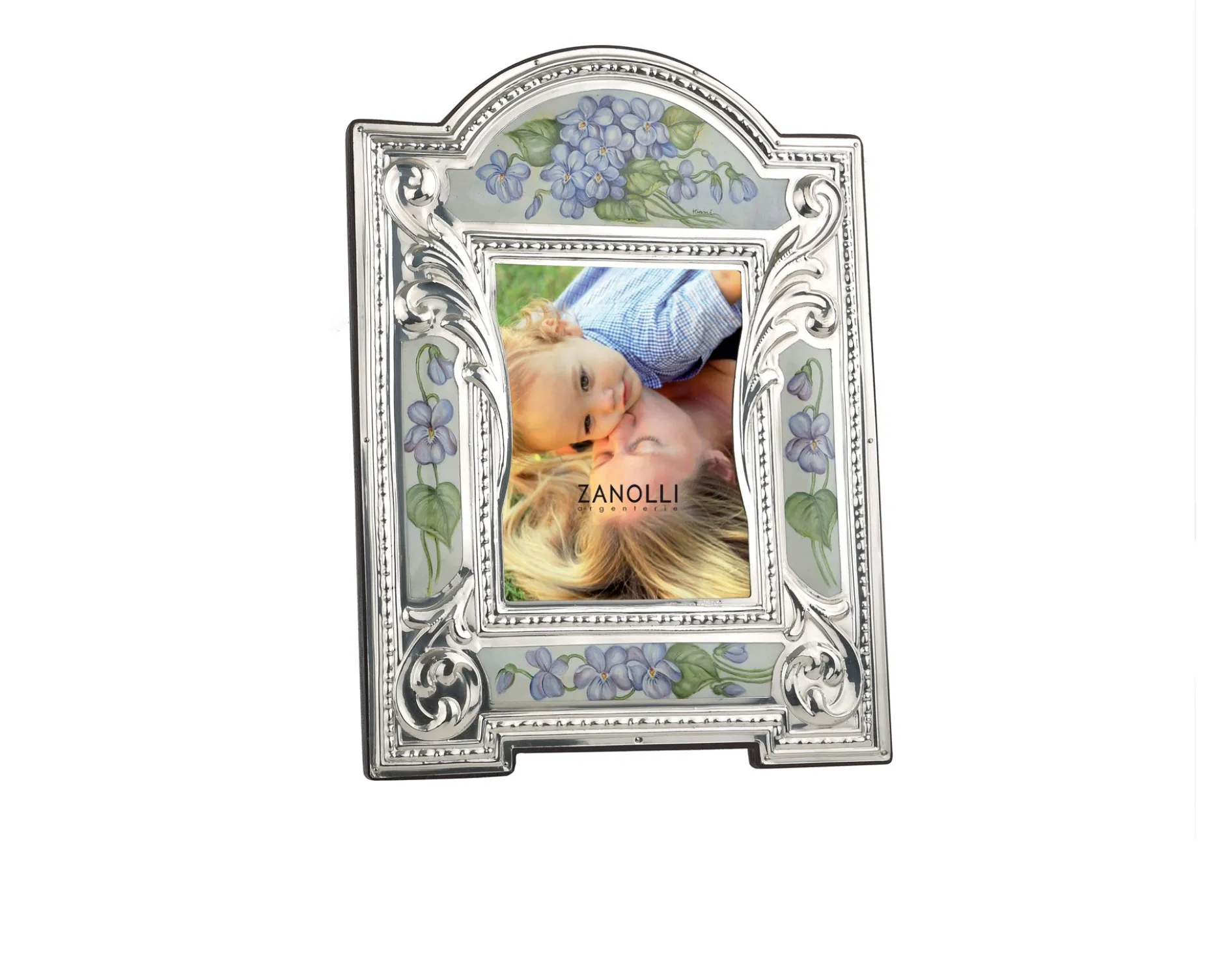 Cornice argento con decorazione floreale Selezione zanolli