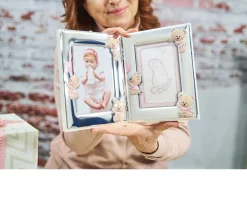 Cornice orsetti rosa argento pvd con kit per le impronte Selezione zanolli