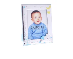 Cornice orsetto sleepy argento pvd con decorazione celeste Selezione zanolli