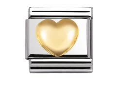 Cuore bombato composable acciaio e oro Nomination