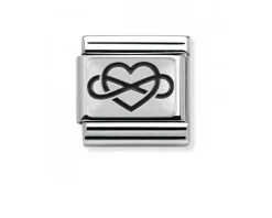Cuore infinito composable acciaio e argento Nomination