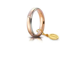 Fede comoda oro 750‰ con diamante Unoaerre