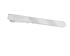 Fermacravatta argento con doppia fascia satinata Selezione zanolli