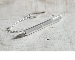 Fermacravatta argento con fascia satinata Selezione zanolli