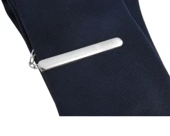 Fermacravatta argento con fascia satinata Selezione zanolli