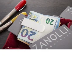 Fermasoldi argento con lavorazione pelle Selezione zanolli