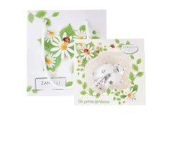 Figurina coccinella bianca con cristalli con cristalli Selezione zanolli