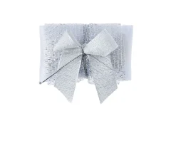 Fiocco in tubolare portaconfetti in organza con rete argento Selezione zanolli