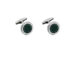 Gemelli argento con ghiera verde Selezione zanolli
