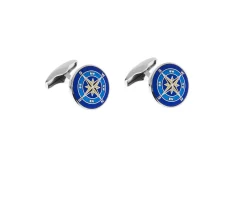 Gemelli argento con rosa dei venti blu Selezione zanolli