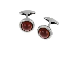 Gemelli argento con smalto rosso mattone Selezione zanolli