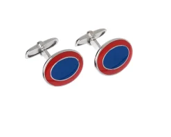 Gemelli argento e smalto arancio blu Selezione zanolli