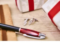 Gemelli argento platinato chiave di violino Selezione zanolli