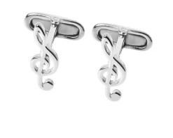 Gemelli argento platinato chiave di violino Selezione zanolli