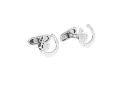 Gemelli argento platinato ferro di cavallo e quadrifoglio Selezione zanolli