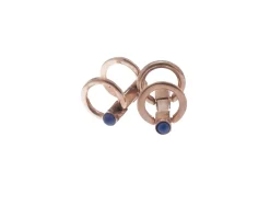 Gemelli argento rosè con pietre blu Selezione zanolli