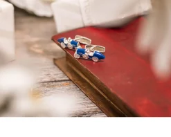 Gemelli auto argento e smalto blu Selezione zanolli