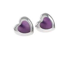 Gemelli cuore argento con smalto viola Selezione zanolli