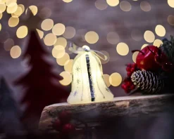 Idea regalo natale campanella bianca e argento con luce led Selezione zanolli