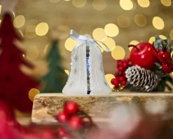 Idea regalo natale campanella bianca e argento con luce led Selezione zanolli