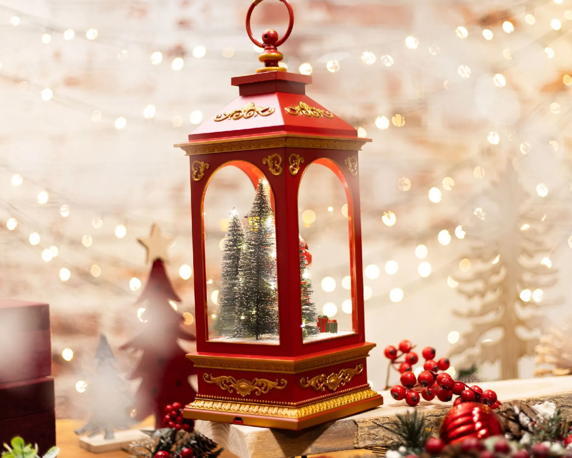 Idea regalo natale lanterna babbo natale bianca Selezione zanolli