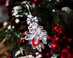 Idea regalo natale vischio argento e ferro di cavallo rosso Selezione zanolli