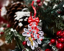 Idea regalo natale vischio rosso e cornetto oro Selezione zanolli