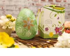 Idea regalo pasqua uovo luminoso decorato verde con luce led Selezione zanolli