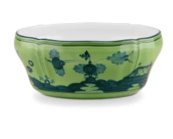 Insalatiera ovale oriente italiano malachite porcellana Richard ginori