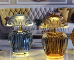 Lampada a led in vetro con ricarica usb arancione Selezione zanolli