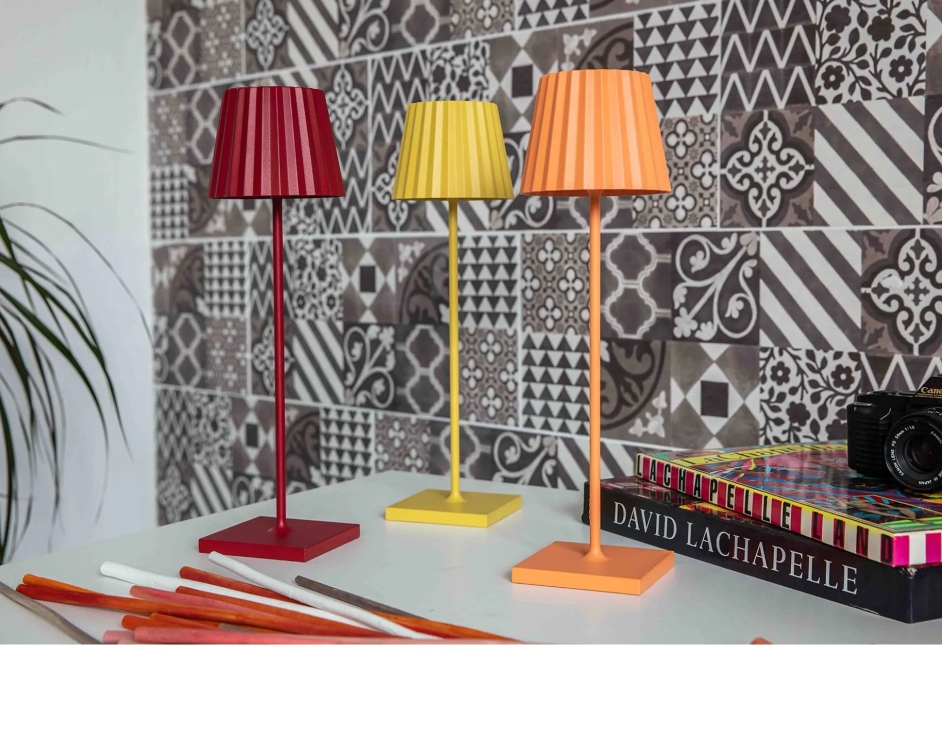 Lampada da tavolo a led troll 2.0 arancio Sompex