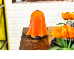 Lampada da tavolo fantasmino vetro di murano ricaricabile arancio Venini