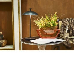 Lampada da tavolo mini geen-a acciaio colore nero con batteria dimmerabile Kartell