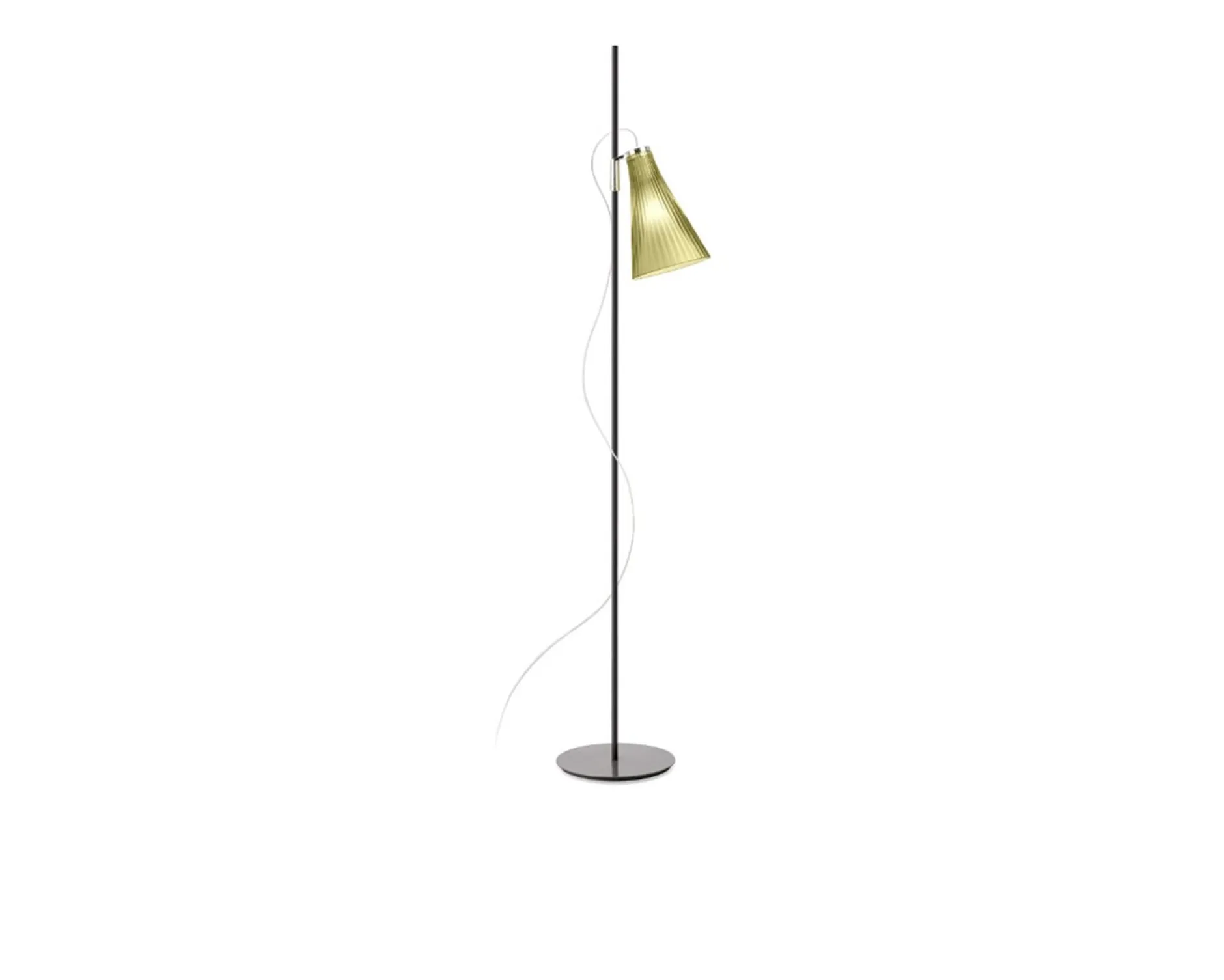 Lampada da terra k-lux colore nero con paralume giallo paglierino Kartell