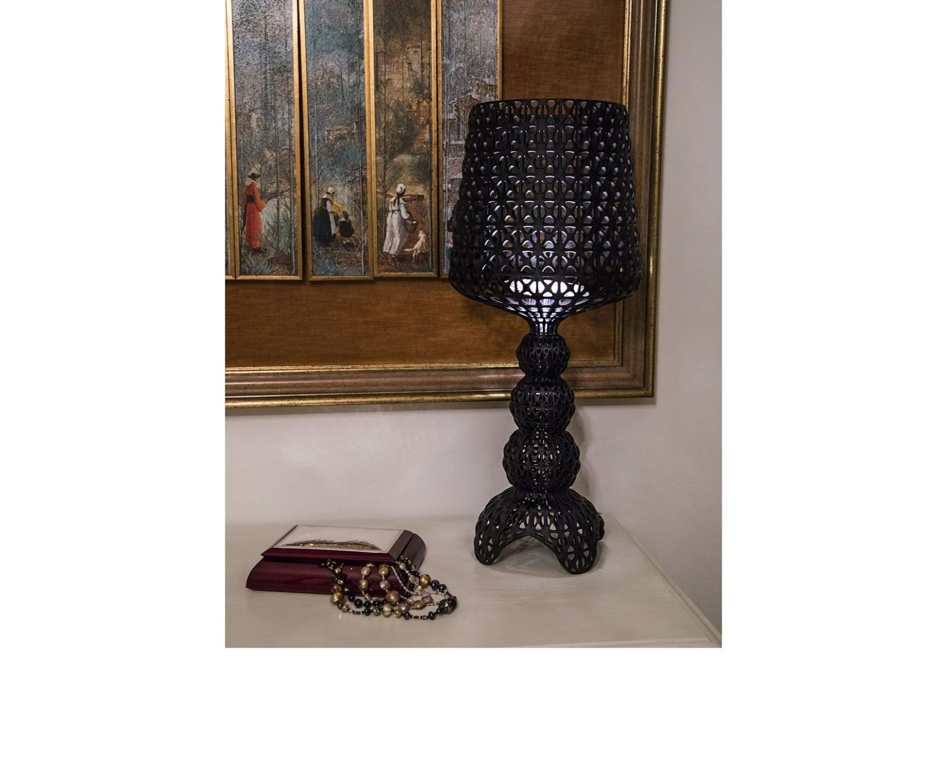 Lampada mini kabuki colore nero Kartell