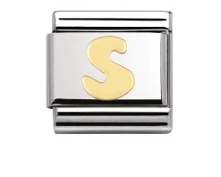 Lettera s composable acciaio e oro Nomination