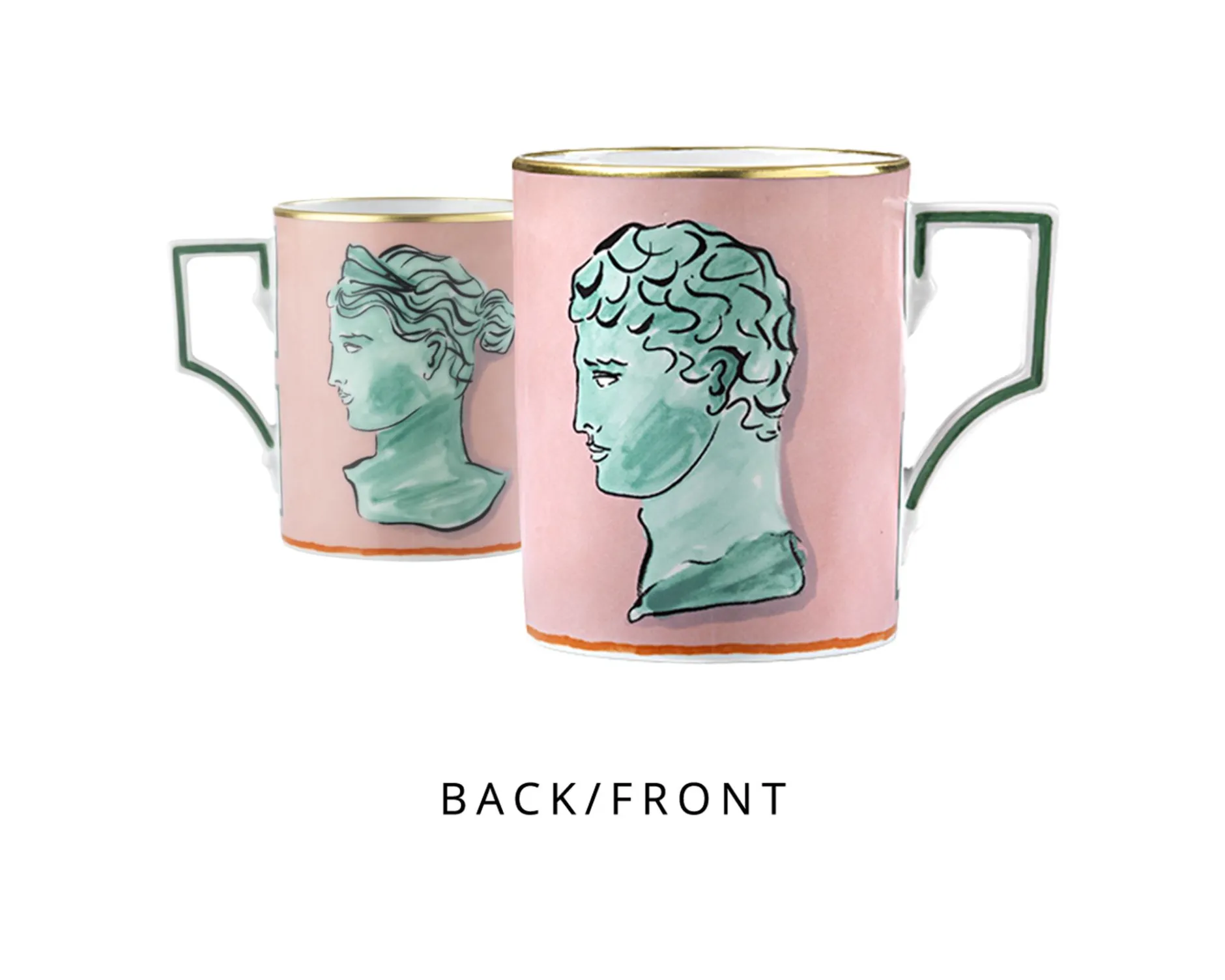 Mug il viaggio di nettuno porcellana rosa Richard ginori