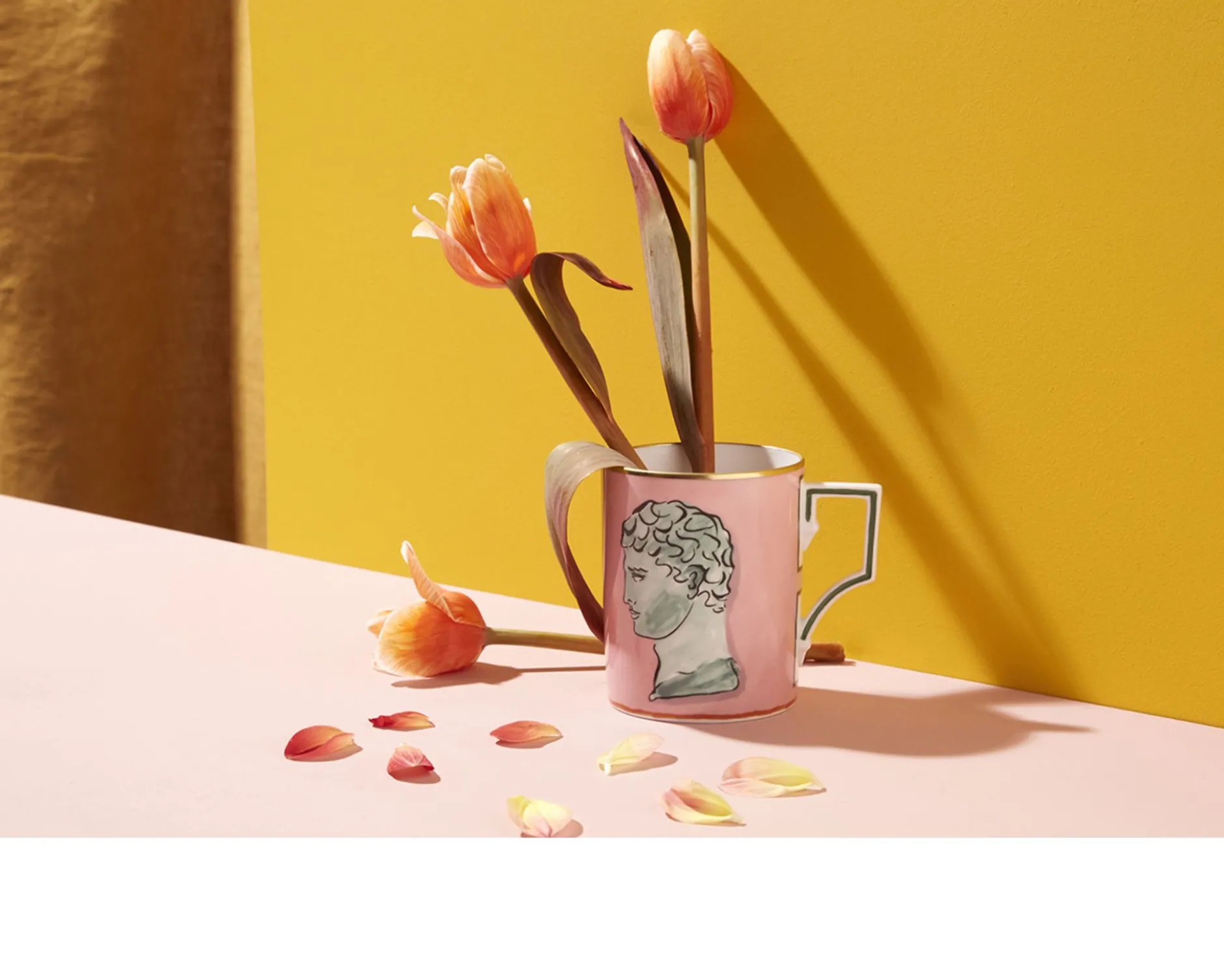 Mug il viaggio di nettuno porcellana rosa Richard ginori