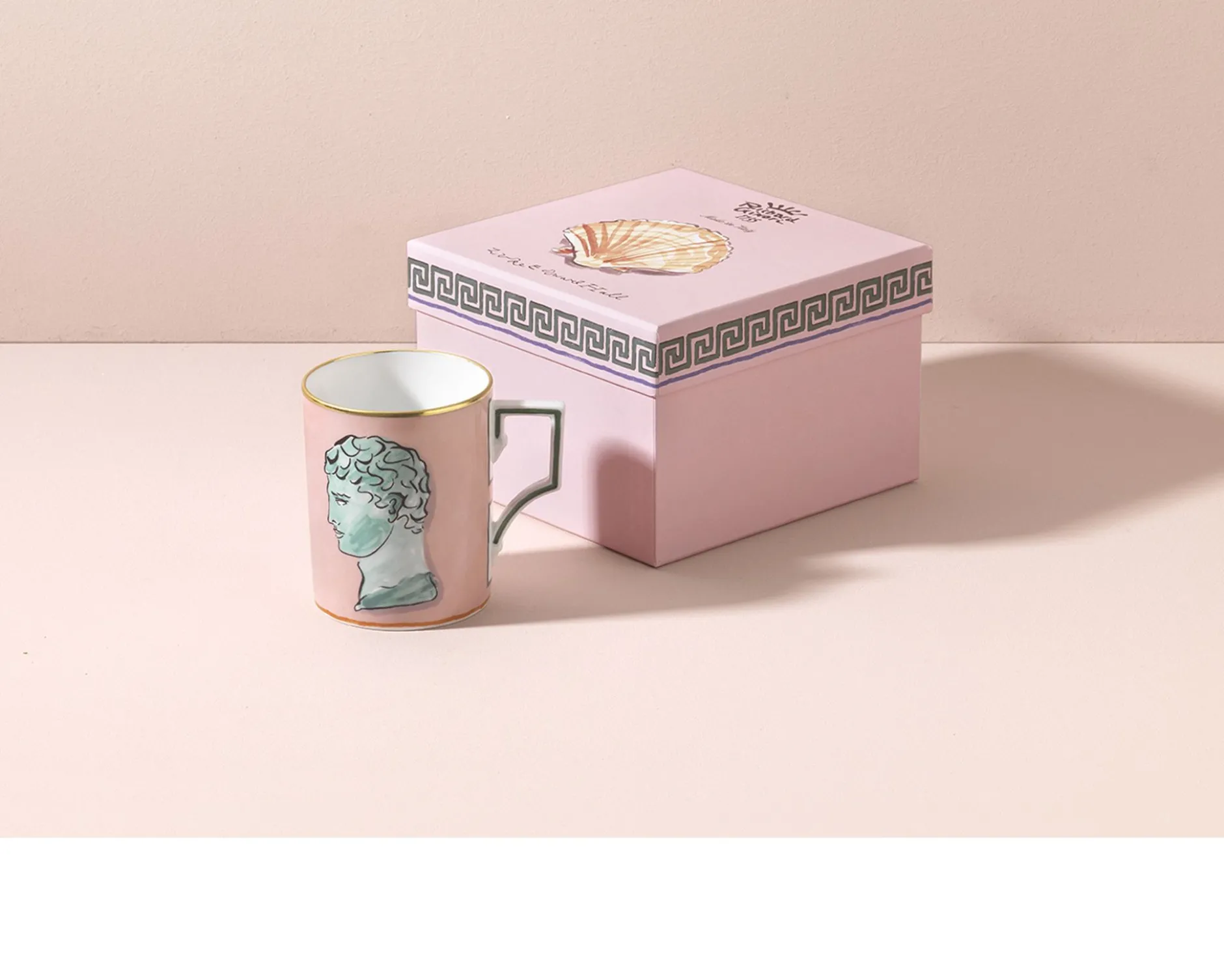 Mug il viaggio di nettuno porcellana rosa Richard ginori