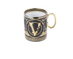 Mug virtus gala porcellana nero Versace