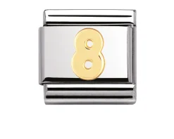 Numero 8 composable acciaio e oro Nomination