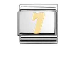 Numero 7 composable acciaio e oro Nomination