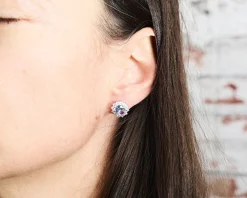Orecchini argento con cubic zirconia e zircone acquamarina Sovrani