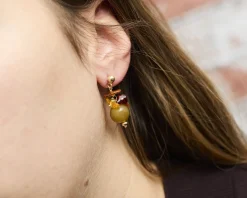 Orecchini argento dorato con ambra Selezione zanolli