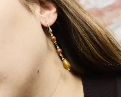Orecchini argento dorato con corniola Selezione zanolli